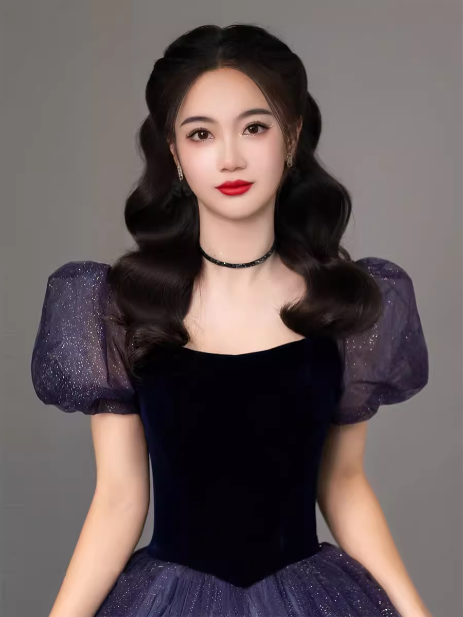 Simple A Line Grape Tulle Prom Dresses Evening Dress