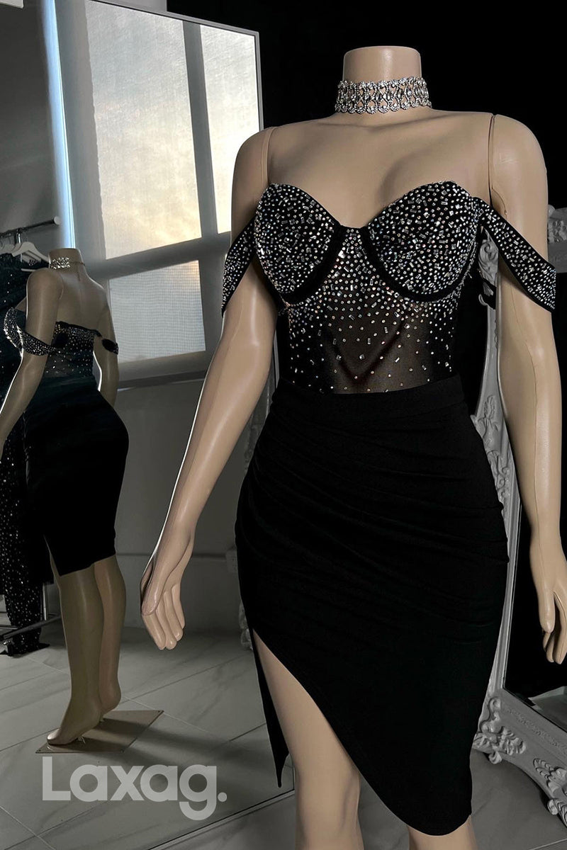 22554 - Queen Anna Rainstone illusion Prom Dresses for Black Girl Slay - Fashionpara