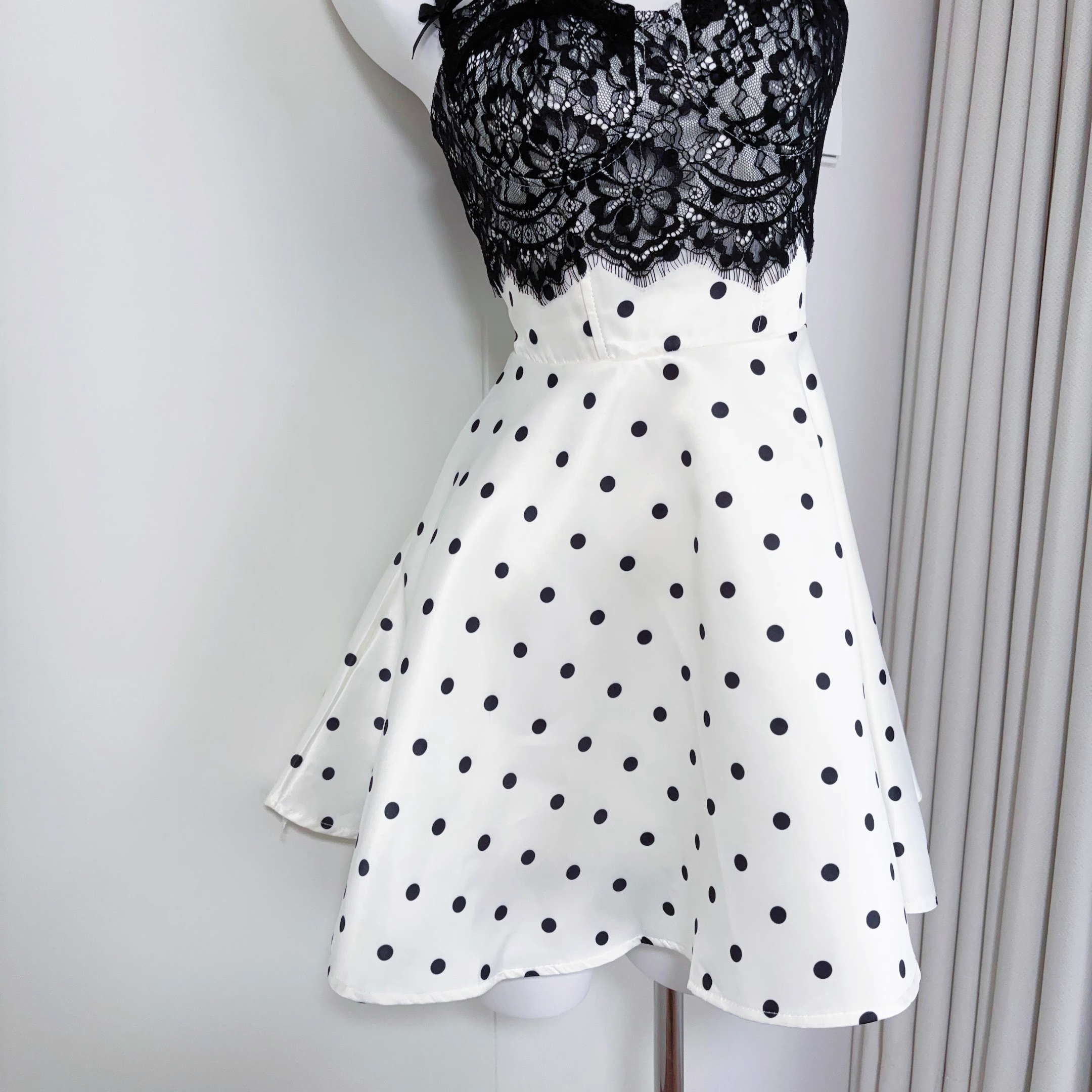 Classy Satin Lace A Line Short Party Gown Vacation Dress S219