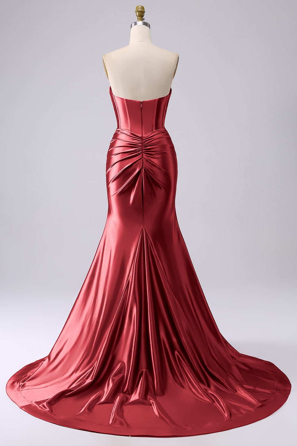 Sparkly Dark Navy Mermaid Sweetheart Corset Long Prom Dress with Slit