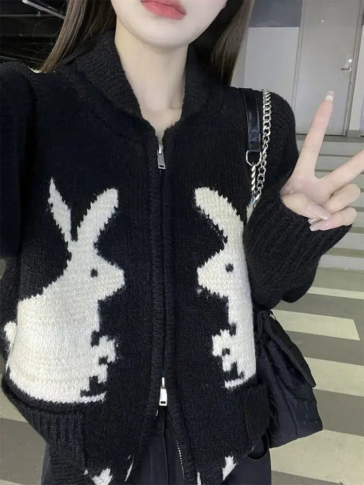 Rabbit Knitted Zip Cardigan 4