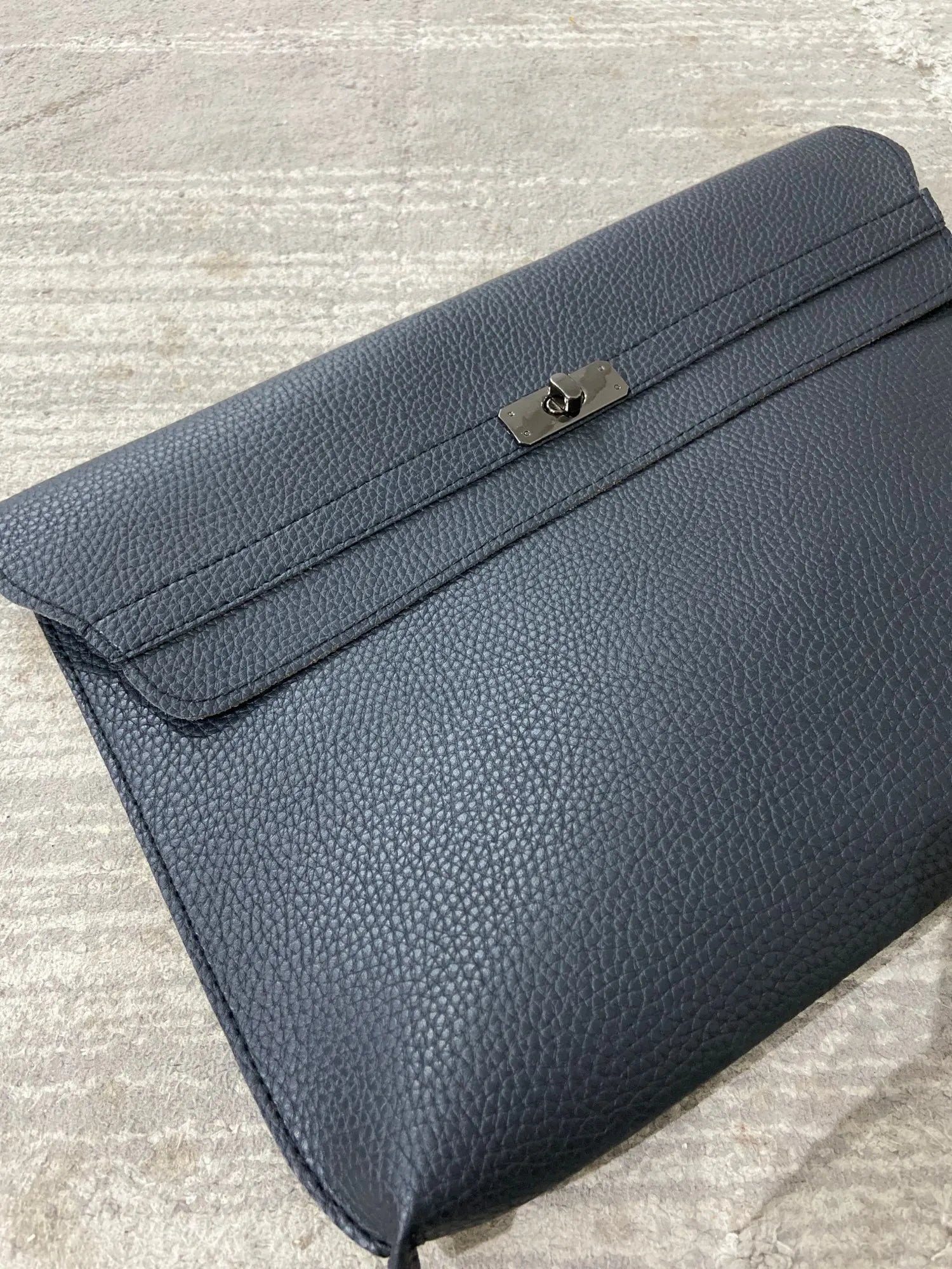 Simple Red PU Leather Envelope Clutch Bag for Women