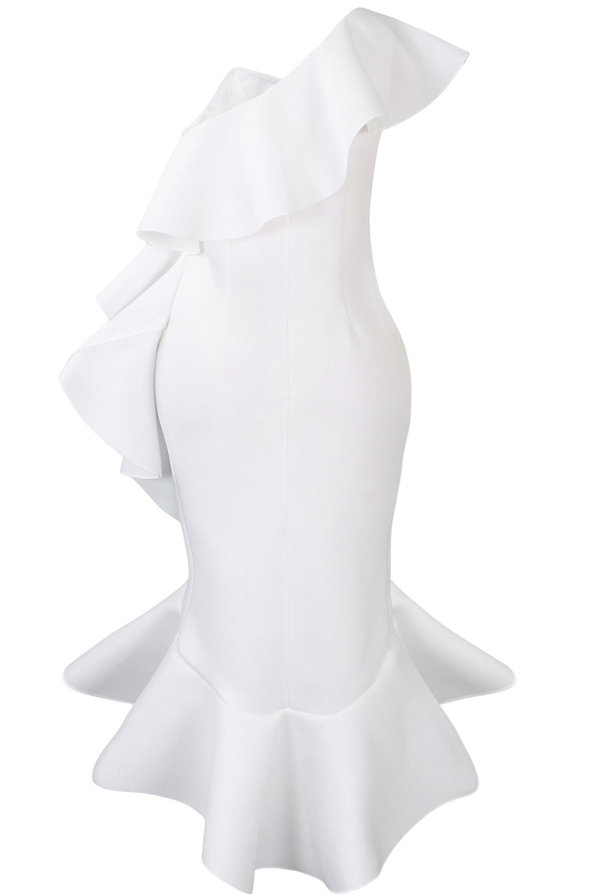 Red One Shoulder Mermaid Party Cocktail Dress