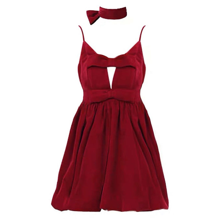 Velvet Halter Sleeveless Mini Dress