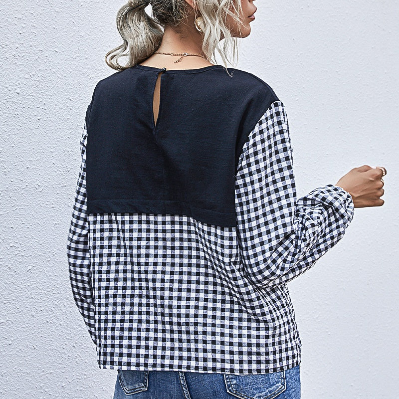 KittenAlarm - Retro Gingham-Print Boxy Top