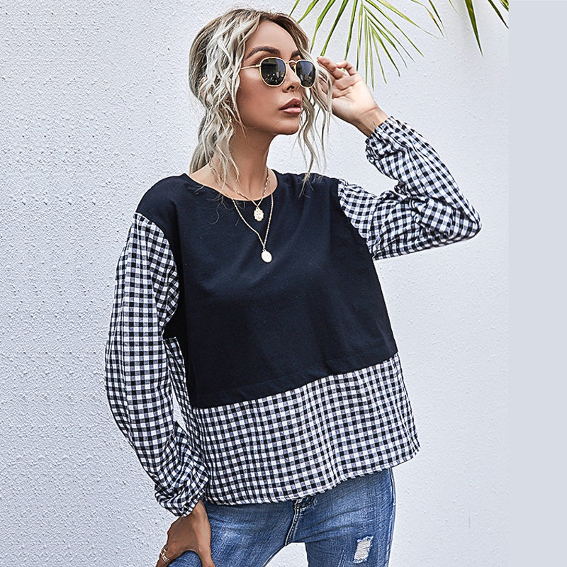 KittenAlarm - Retro Gingham-Print Boxy Top