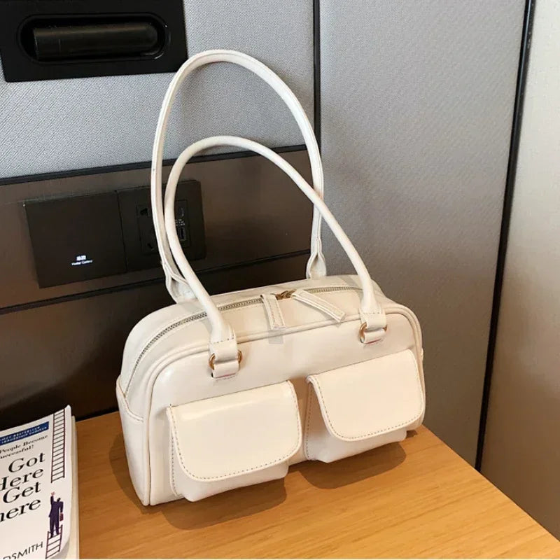 Red Patent Leather Hobo Shoulder Bag