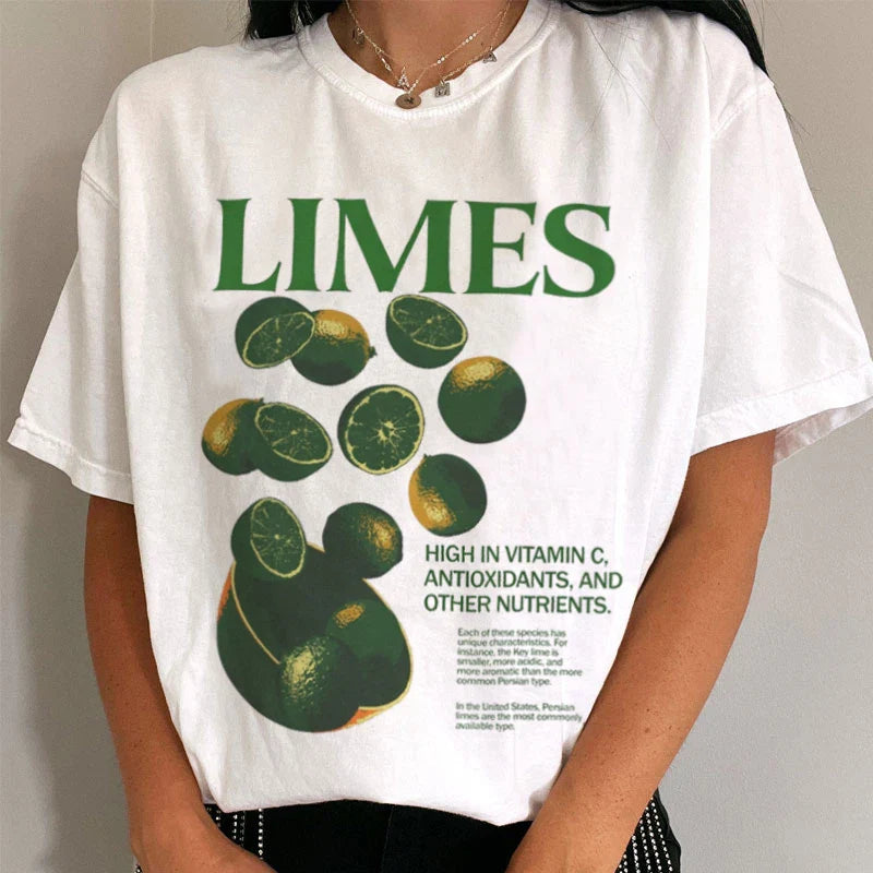 Retro Limes Graphic Oversized T-shirt - Fashionpara