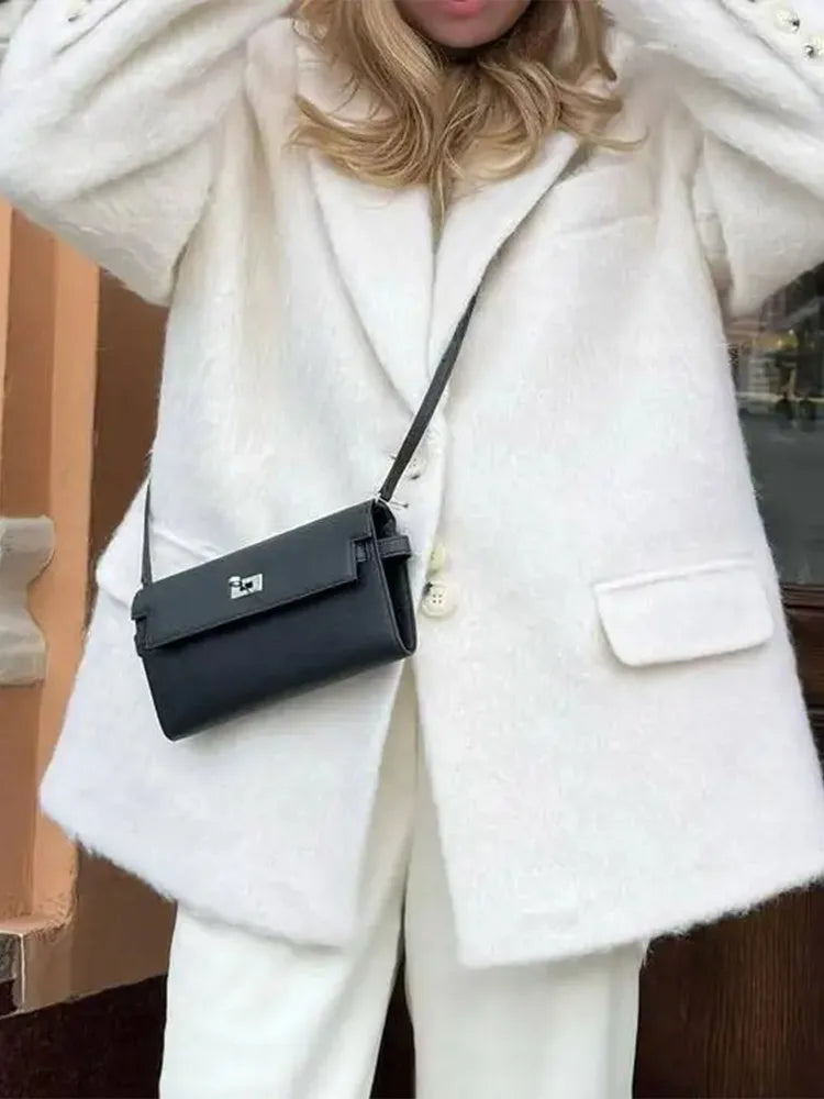 Retro Wool Button Turn-Down Overcoat