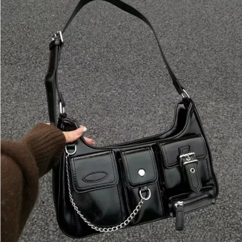 Richme Punk Chain Crossbody Shoulder Bag