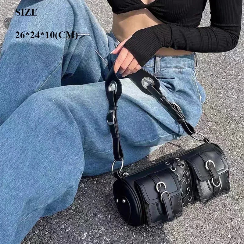 Richme Punk Chain Crossbody Shoulder Bag