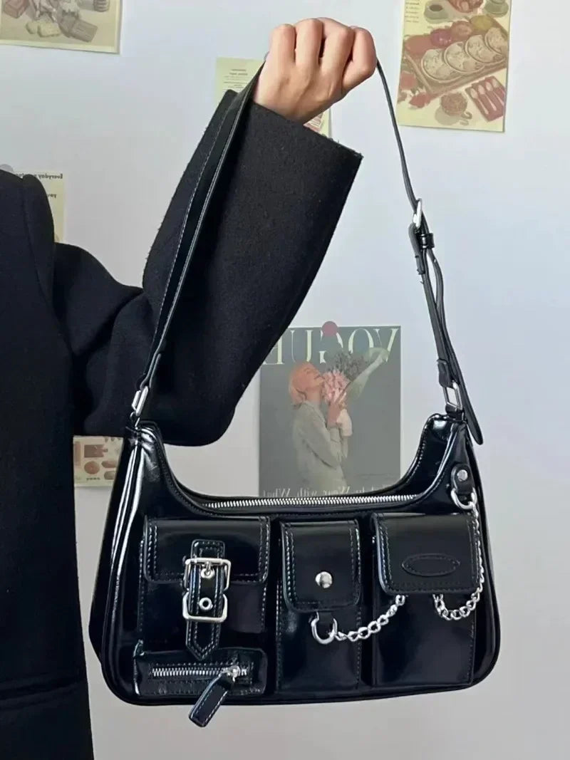 Richme Punk Chain Crossbody Shoulder Bag