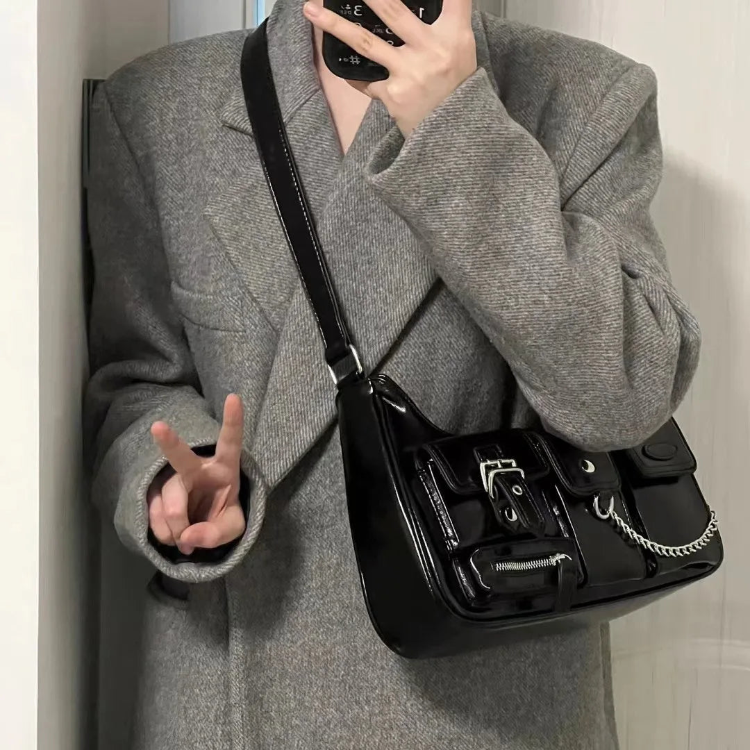 Richme Punk Chain Crossbody Shoulder Bag