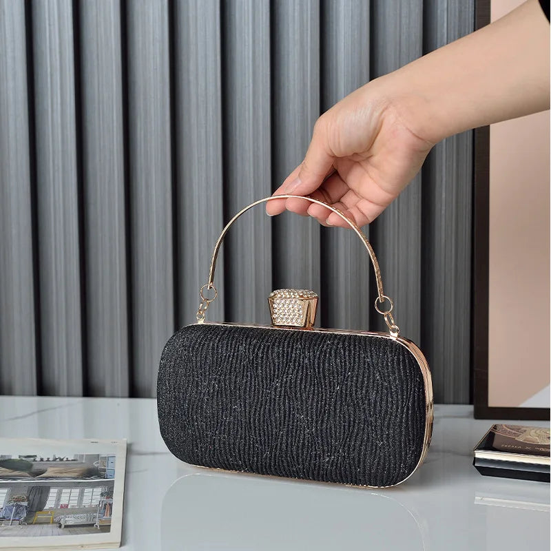 Rose Gold Sequin Evening Clutch Shoulder Bag