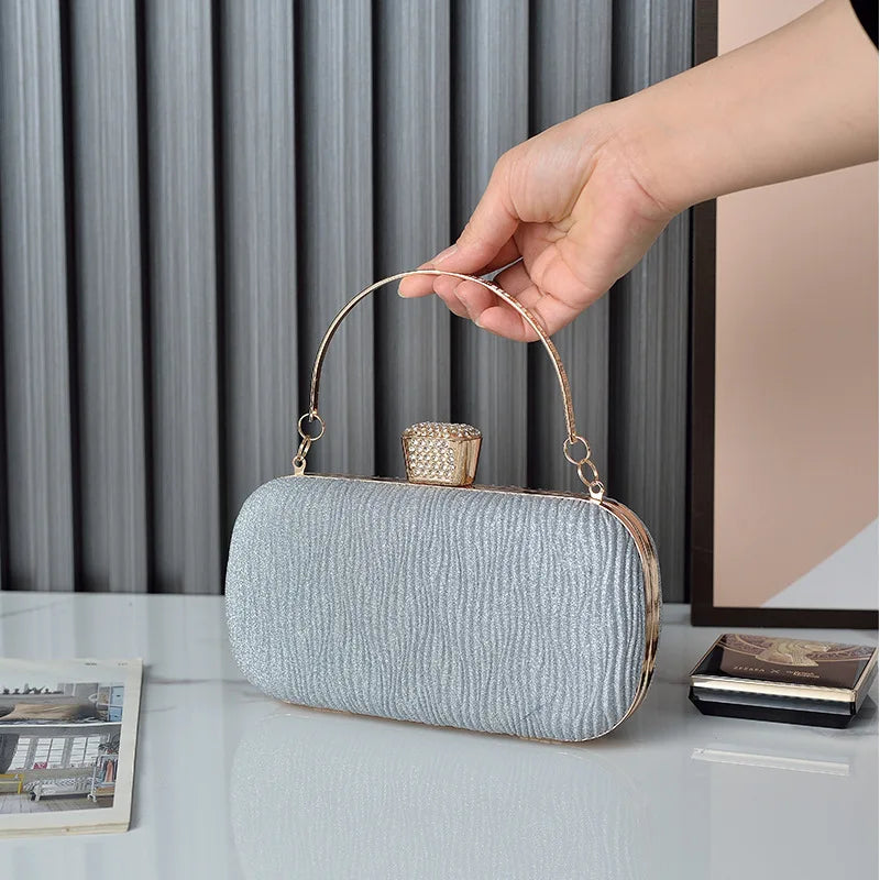 Rose Gold Sequin Evening Clutch Shoulder Bag