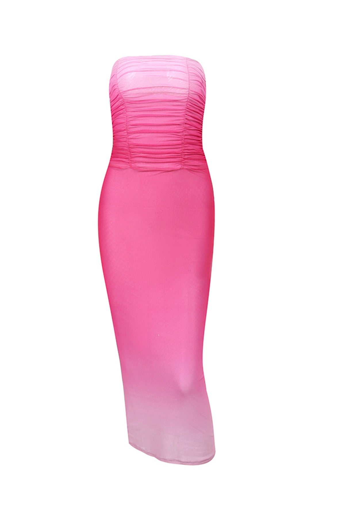 Ruched Strapless Mermaid Maxi Dress