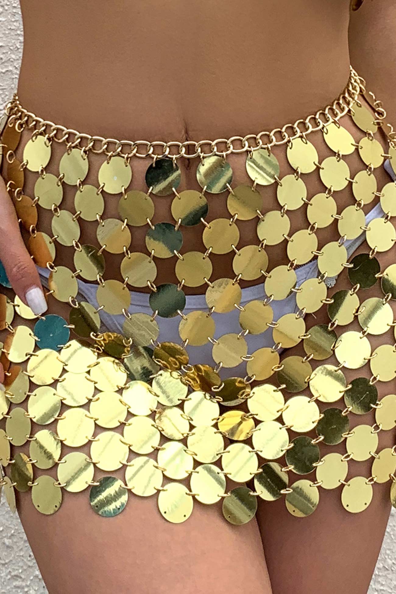 Hand Made Round Sequin Body Chain