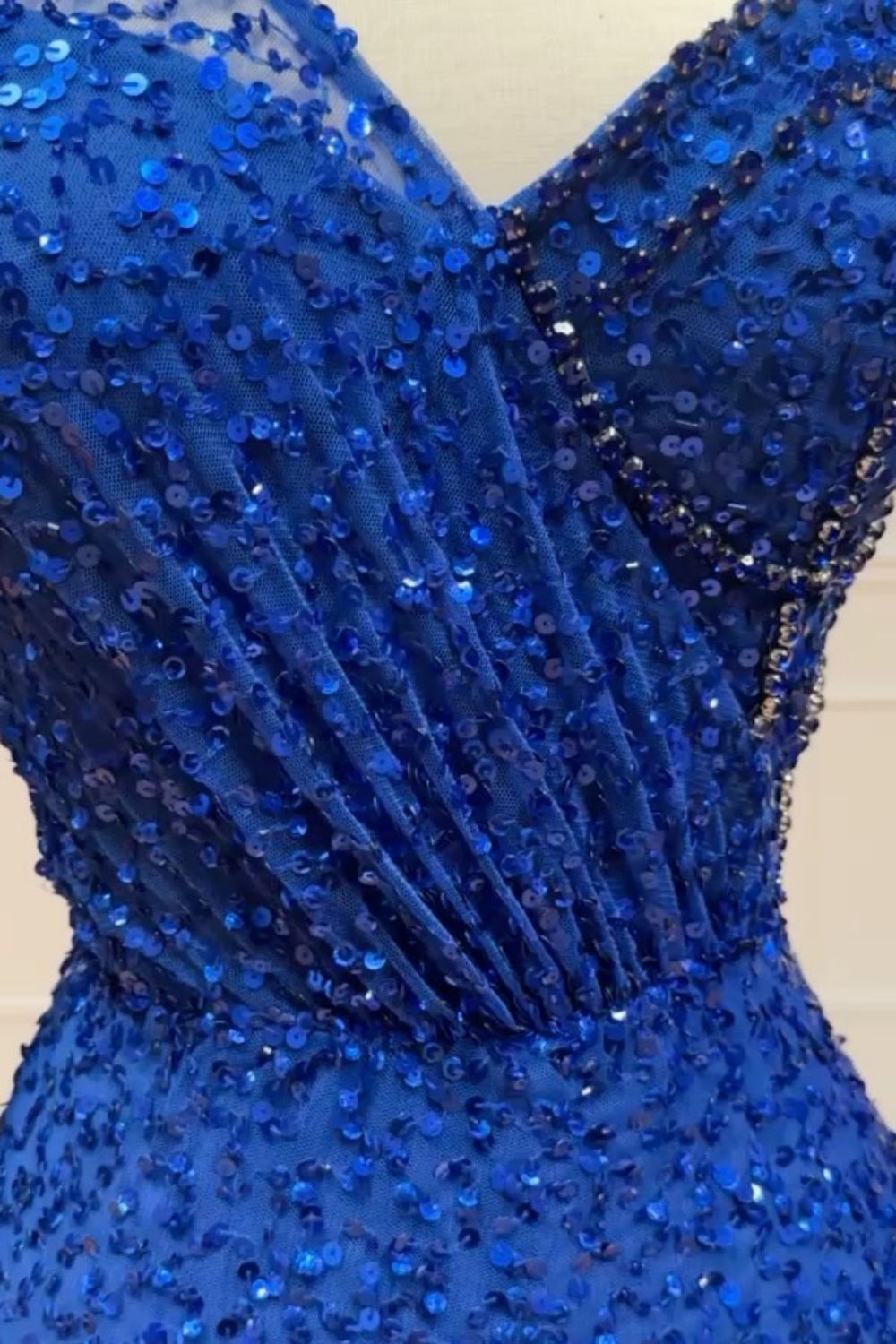 Royal Blue Sparkly Sequin Mermaid Sweetheart Short Homecoming Dress - Fashionpara