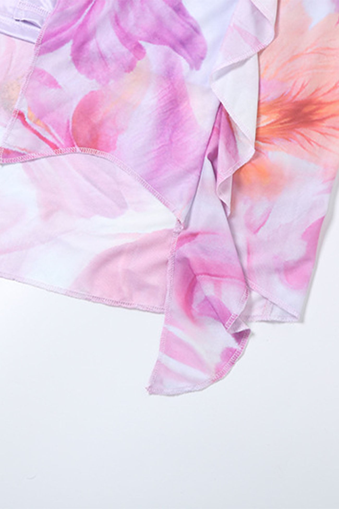 Ruffled Floral Printed Backless Cami Dress