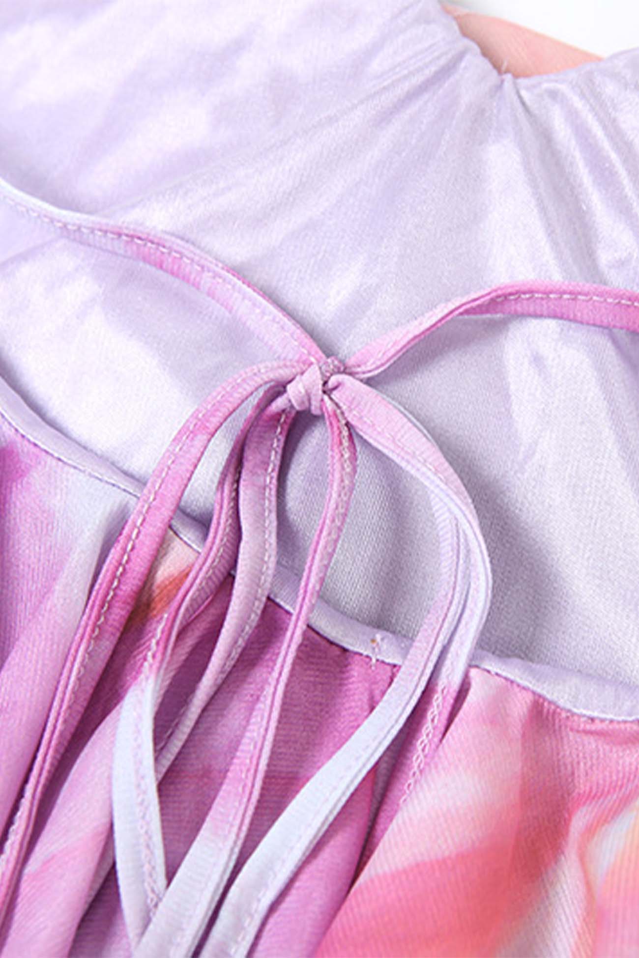 Ruffled Floral Printed Backless Cami Dress