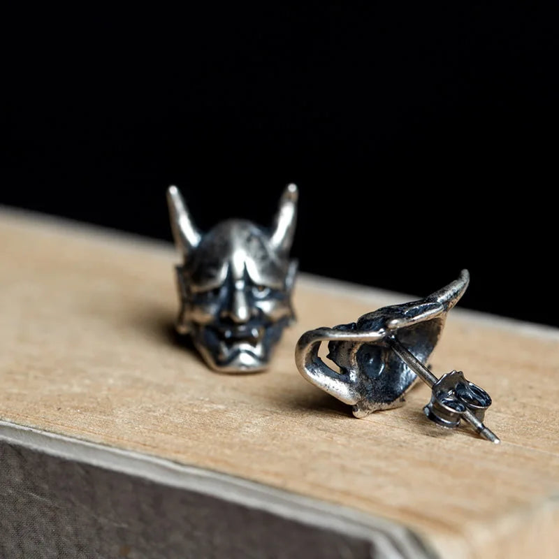 Dark Skull Stainless Steel C Shape Earring