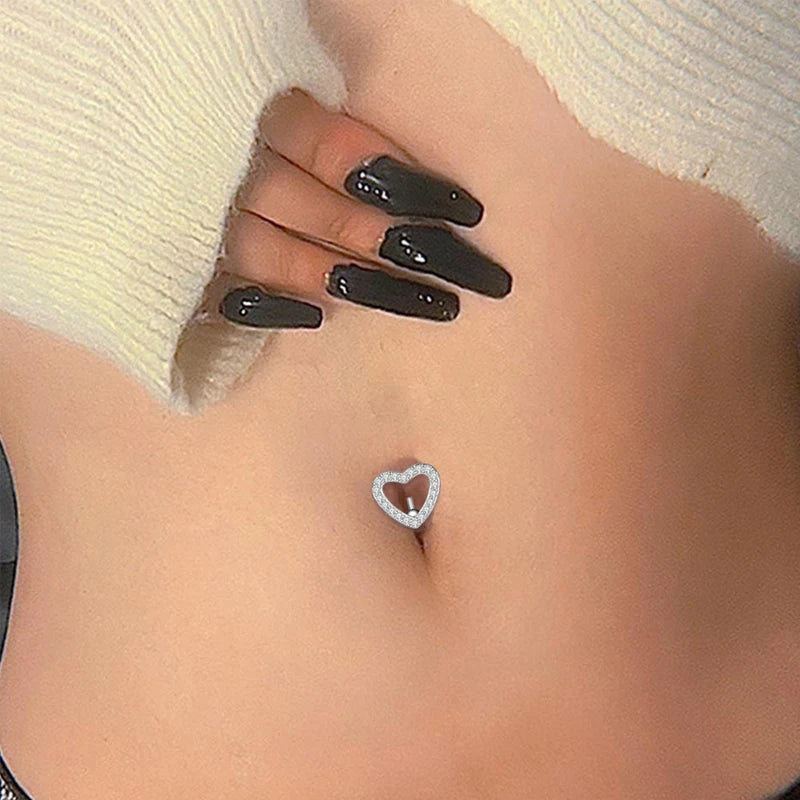 Inverted Love Medieval Golden 14G Stomach Hoop