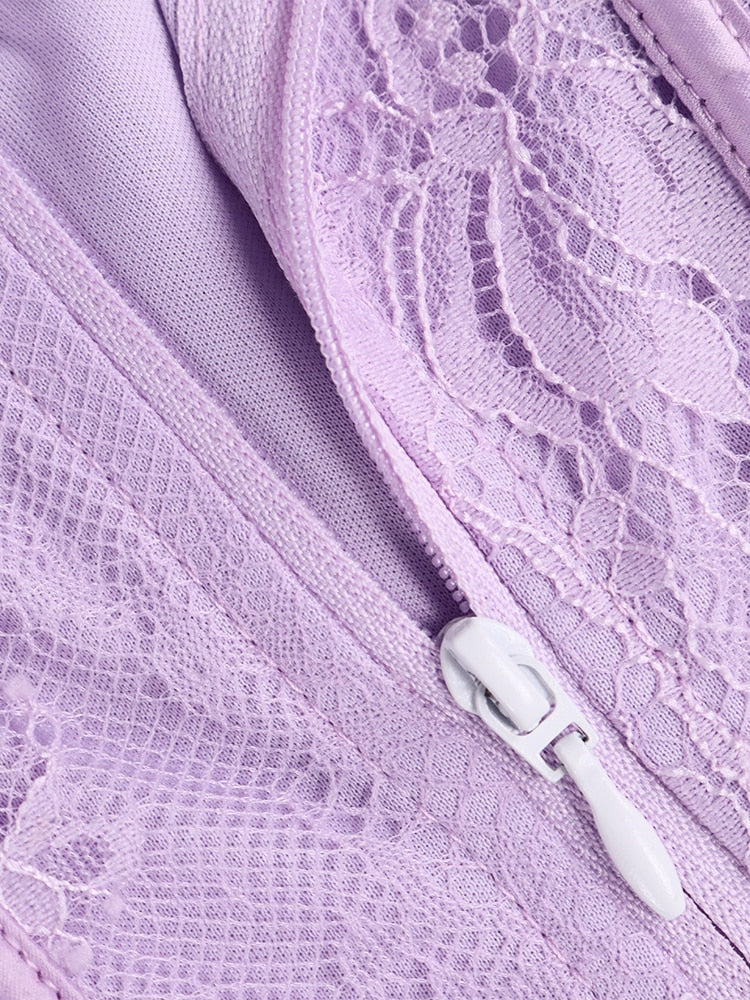 Lillian Lace Corset Long Sleeve Top - Fashionpara