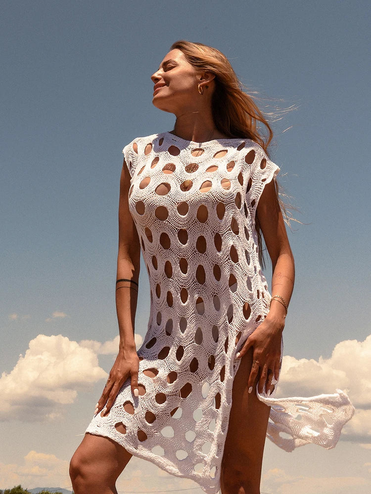 Knitted Hollow Out Bikini Cover Up
