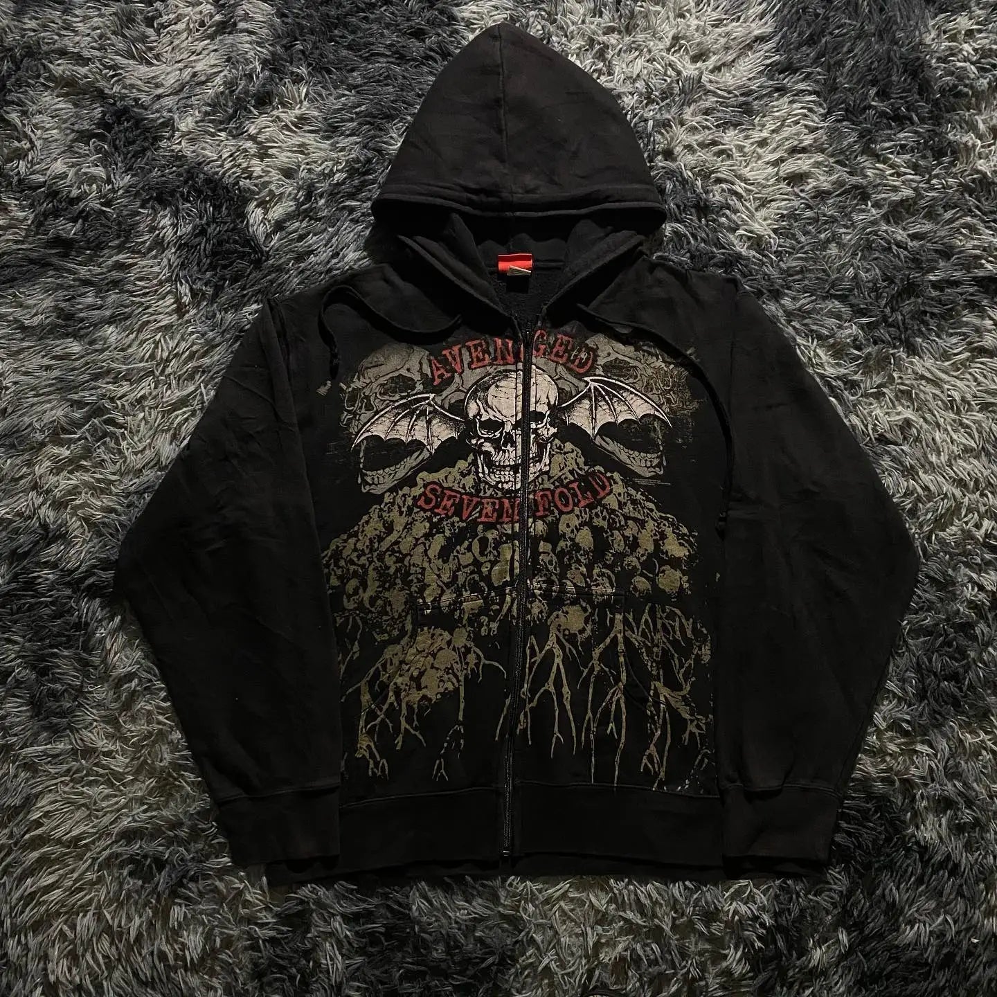 Dark Skull Design Zip Hoodie