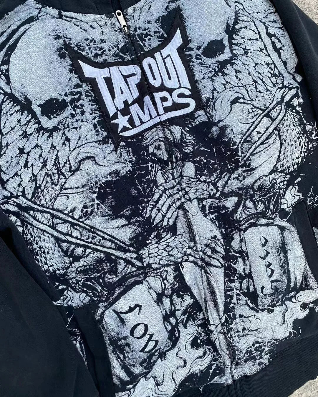 Dark Skull Print Rebel Hoodie