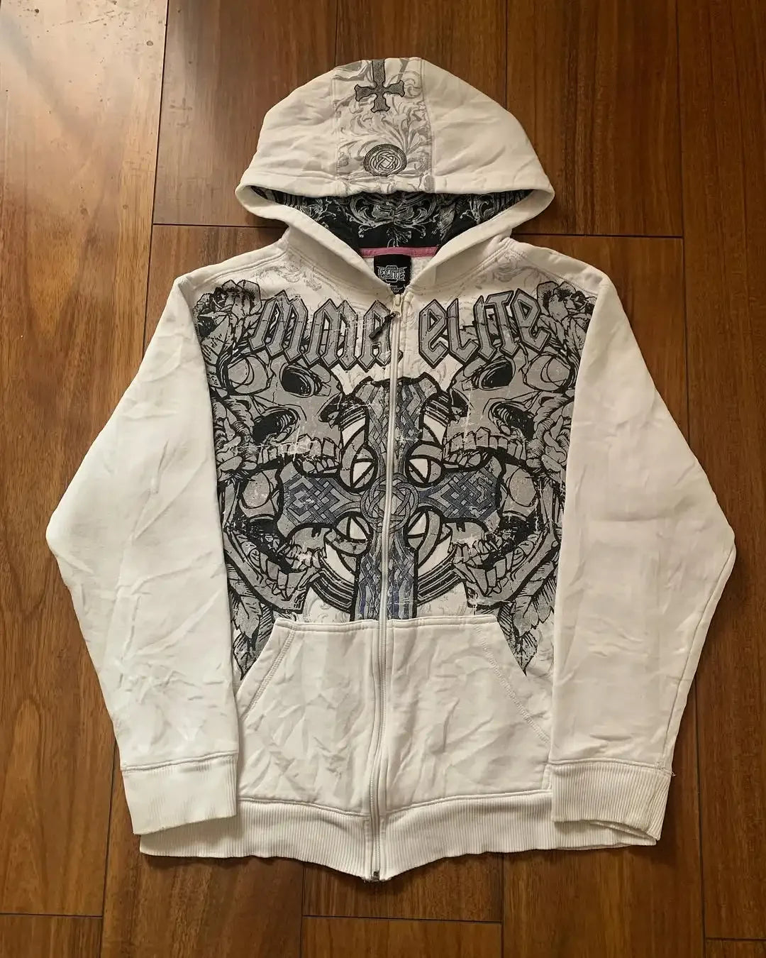 American Gothic Skull Large Zipper Hoodie