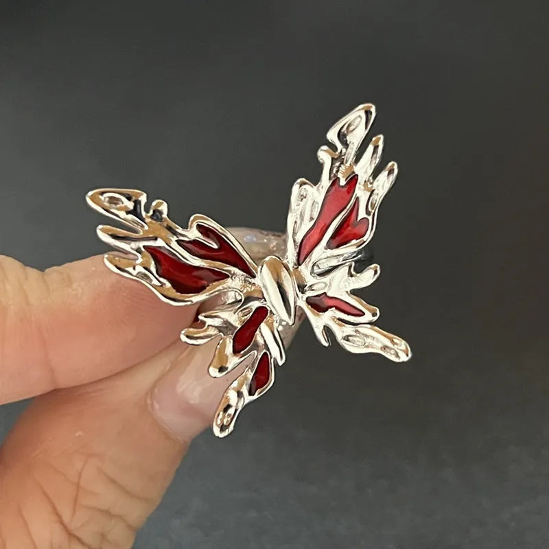 Kpop Dark Geometric Gothic Star Ring