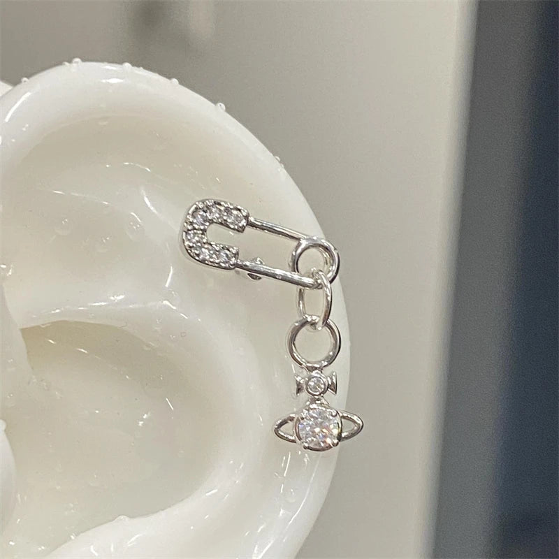 Shiny Saturn 316L Stainless Steel Stud Earring