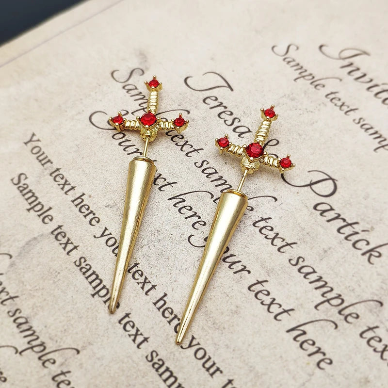 Antique Dim Gothic Blade Stiletto Earring