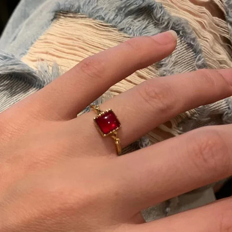 Antique Mysterious Crimson Crystal Cross Band