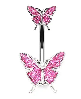Heavenly Feathers Rose Dark Belly Ring