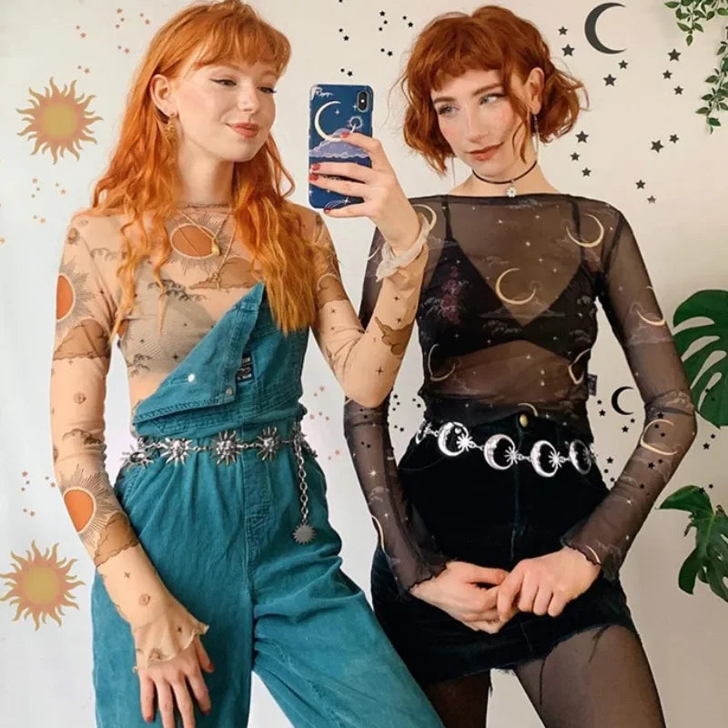 Harajuku Mysterious Rebel Moon Metal Belt