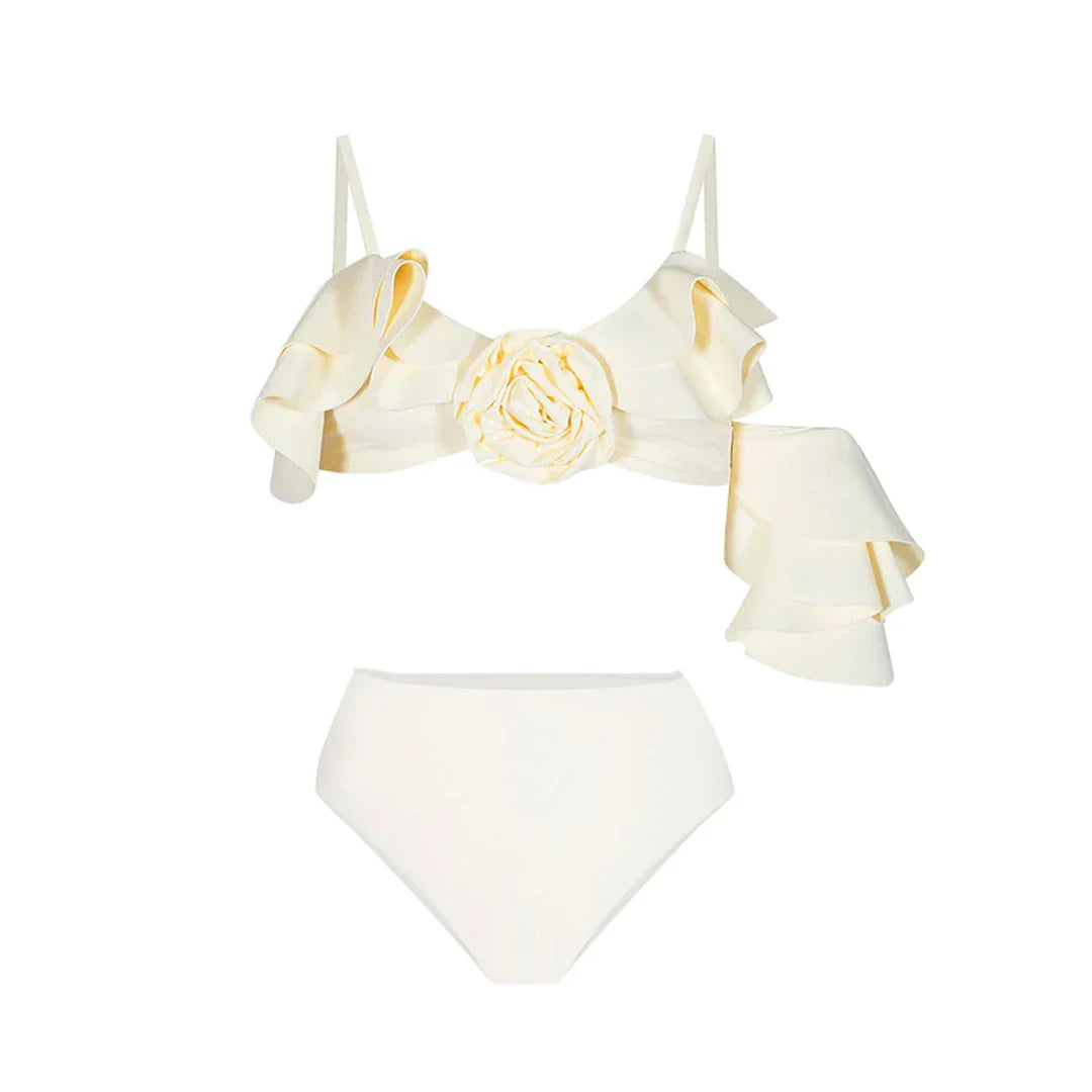 3D Floral Halter Bikini Set