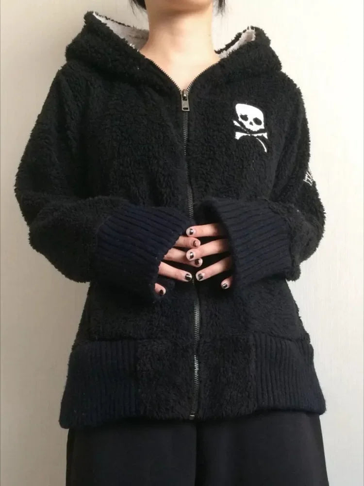 Dark Cross Skull Zipper Hoodie