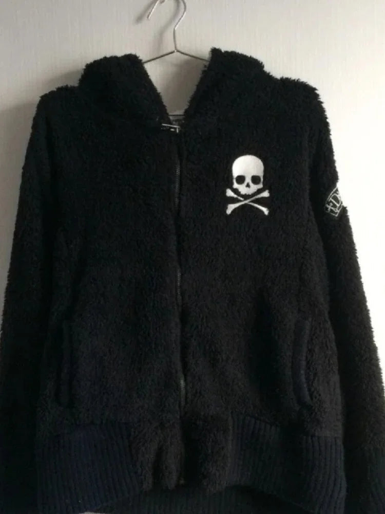 Dark Cross Skull Zipper Hoodie