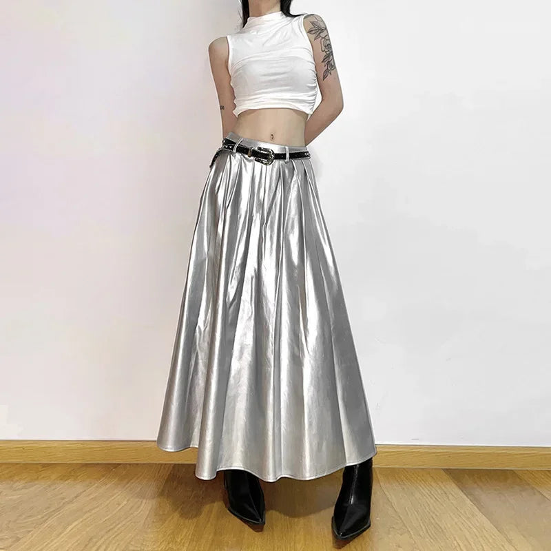 High Waist Pleated Cyberpunk Skirt