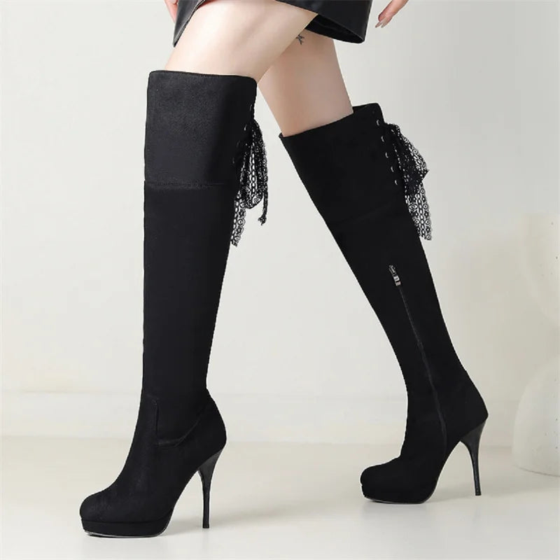 Attractive Herd Super Tall Heel Gothic Knee Boot