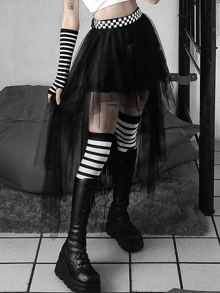 Irregular Tall Waist Skirt