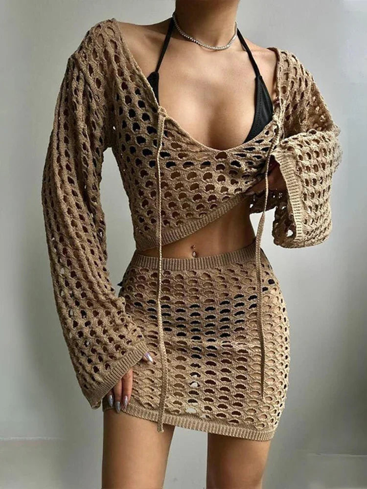 Hollow Out Beach Wrap Bikini Cover Up