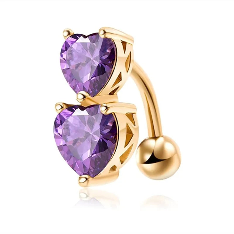 Gothic Heart Dangle Butterfly Belly Ring