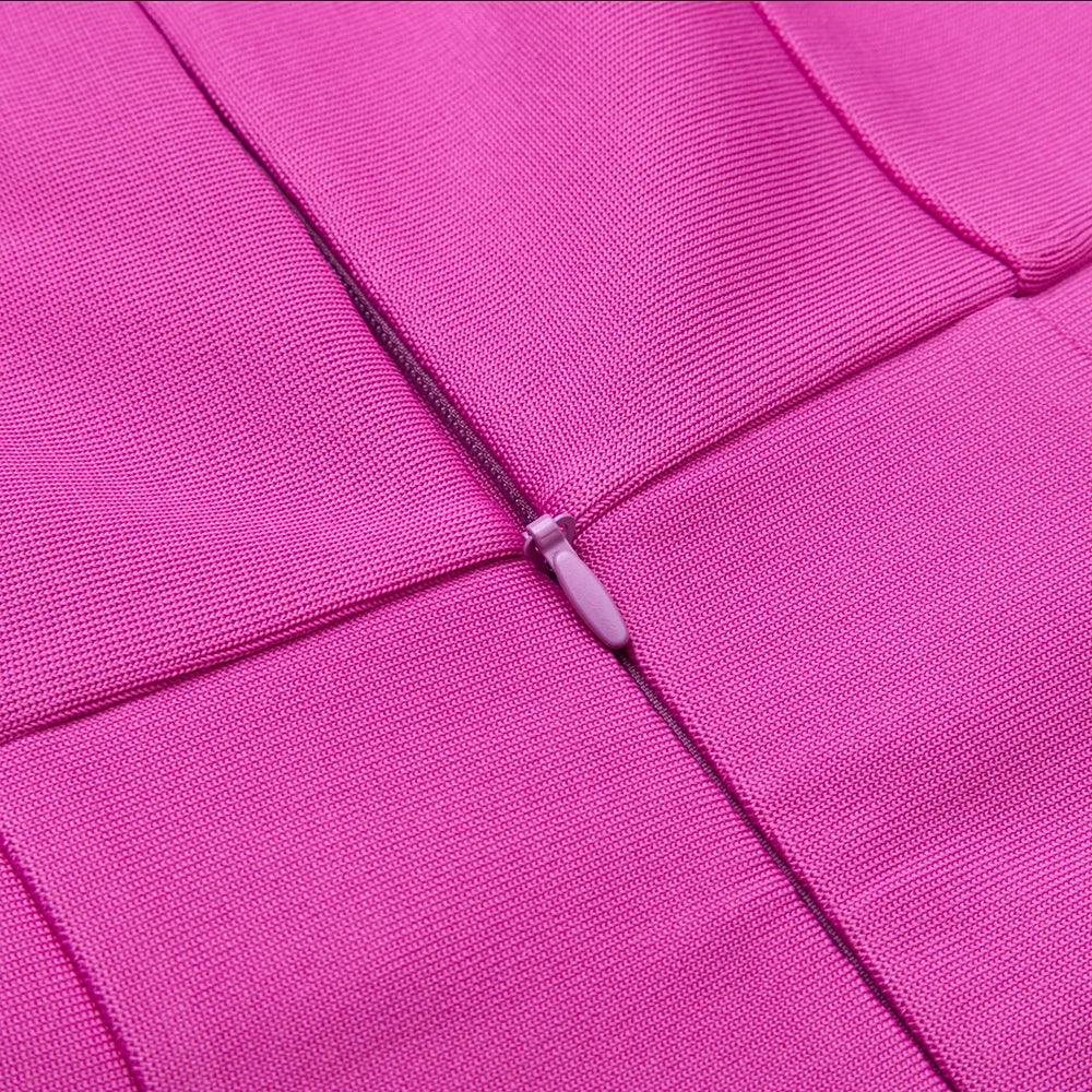 Spicy Pink Feather Corset Midi Dress - Fashionpara