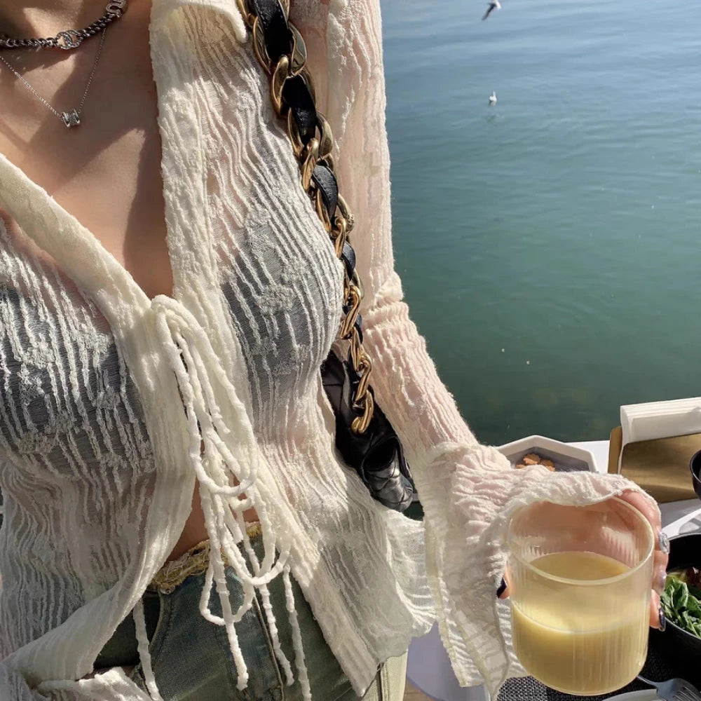 Clear Lace Transparent Shirt