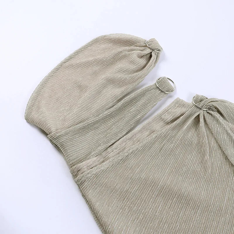 Strapless Cutout Ring-Detail Wrap Set