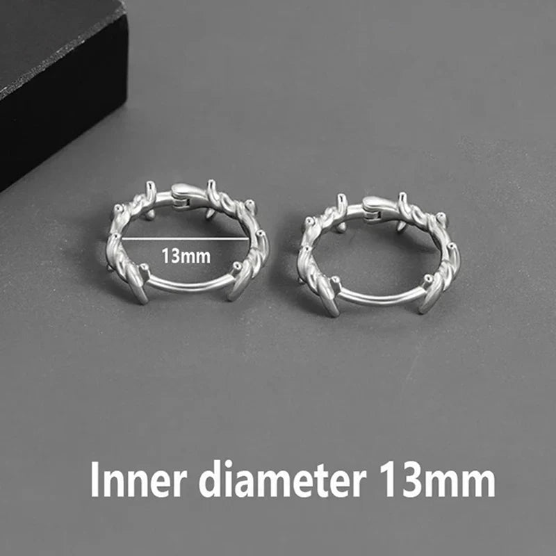 Shiny Thorns Circle Five-Pointed Star Earring