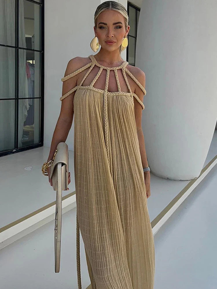 Hollow Out Sleeveless Beach Cover Up